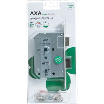 Axa Türschloss - Modell 7135 - Tag - /nachtverriegelung - Schloss Für Innentüren - Mit Schlüsselloch Sl55 - Mit Weißer Frontplatte Und Montagematerial Axa Türschloss - Modell 7135 - Tag - /nachtverriegelung - Schloss Für Innentüren - Mit Schlüsselloch Sl55 - Mit Weißer Frontplatte Und Montagematerial