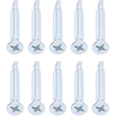 HEAT 50 Stück Kreuzschlitz-bohrschrauben, Verzinktes Kohlenstoffstahl, Selbstbohrende Schrauben, 4,2 X 32 Mm, Flachkopf HEAT 50 Stück Kreuzschlitz-bohrschrauben, Verzinktes Kohlenstoffstahl, Selbstbohrende Schrauben, 4,2 X 32 Mm, Flachkopf