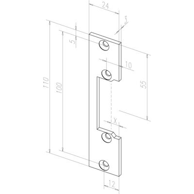 Eff Edelstahl Türschild - 110x24mm - Reversibel Eff Edelstahl Türschild - 110x24mm - Reversibel