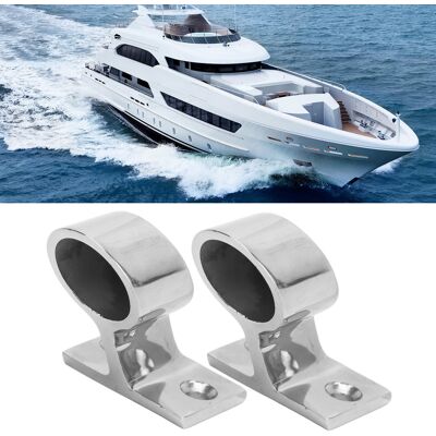JUTE Zwei Handlauf-montagehalterungen Für Yachten, Rohrförmiger Sockel Aus Edelstahl 316, Integrierte 22-mm-halterungen. JUTE Zwei Handlauf-montagehalterungen Für Yachten, Rohrförmiger Sockel Aus Edelstahl 316, Integrierte 22-mm-halterungen.