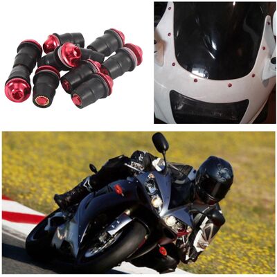 HEAT 10 Stück Universelle Motorrad-windschutzscheiben-schrauben M5 Innensechskantschrauben Rot HEAT 10 Stück Universelle Motorrad-windschutzscheiben-schrauben M5 Innensechskantschrauben Rot