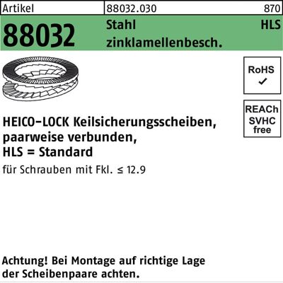 Heico - 88032 HLS-30 - 31.4x47.0x6.6 mm - locking washer Heico - 88032 HLS-30 - 31.4x47.0x6.6 mm - locking washer