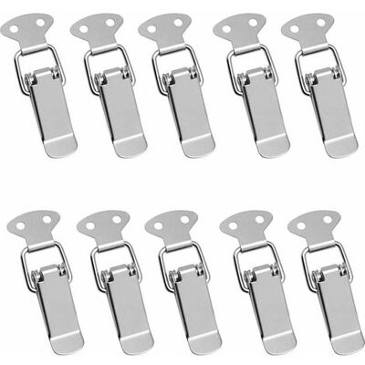 ENLENK 20 Stück Haubenverschlüsse, Hebelverschluss Mit Riegel, Federbelasteter Türriegel Mit Haken, Edelstahl-federriegel Für Koffer, Kästen, Schubladen, Schränke ENLENK 20 Stück Haubenverschlüsse, Hebelverschluss Mit Riegel, Federbelasteter Türriegel Mit Haken, Edelstahl-federriegel Für Koffer, Kästen, Schubladen, Schränke