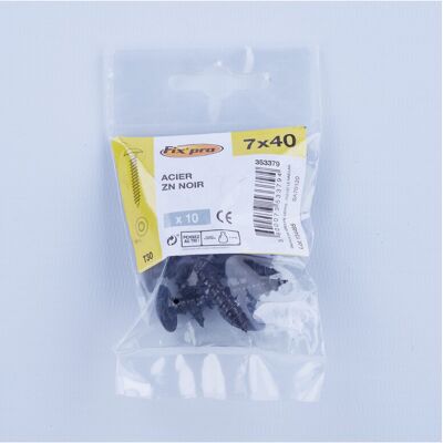 Fixpro - Torx 7x40 - Pan Head - Zink Schwarz - Schraube Fixpro - Torx 7x40 - Pan Head - Zink Schwarz - Schraube