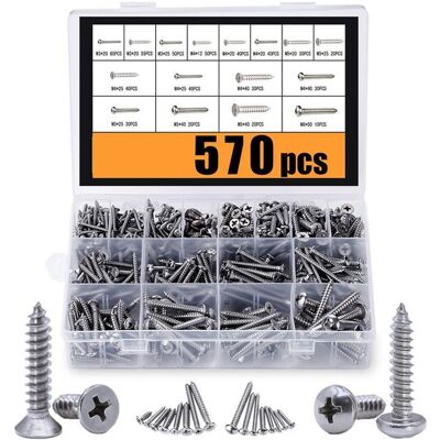 OEM Sortiment An Selbstschneidenden Schrauben 570 Stück M3 M4 M5 M6 304 Edelstahl-blechschraubensatz Sortiment An Holzschrauben 570 Stück Mit 285 Mit OEM Sortiment An Selbstschneidenden Schrauben 570 Stück M3 M4 M5 M6 304 Edelstahl-blechschraubensatz Sortiment An Holzschrauben 570 Stück Mit 285 Mit