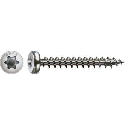 Spax - Edelstahlschraube, 4 X 40 Mm, 200 Stück, Vollgewinde, Halbrundkopf, T-star Plus T20, 4cut - 0207000400403 Spax - Edelstahlschraube, 4 X 40 Mm, 200 Stück, Vollgewinde, Halbrundkopf, T-star Plus T20, 4cut - 0207000400403