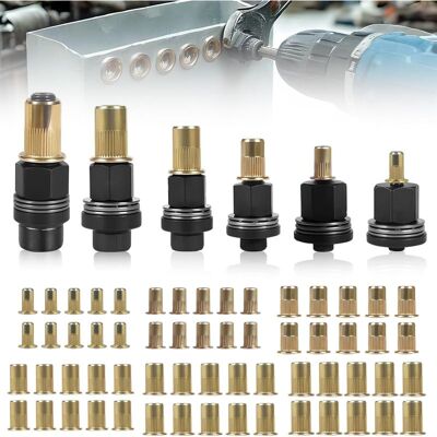 OEM Satz Mit 6 Gewindeeinsatzzangen, Metallnietmuttern Für M3, M4, M5, M6, M8 Und M10 Mit 60 Muttern, Manuelle Nietpistole OEM Satz Mit 6 Gewindeeinsatzzangen, Metallnietmuttern Für M3, M4, M5, M6, M8 Und M10 Mit 60 Muttern, Manuelle Nietpistole