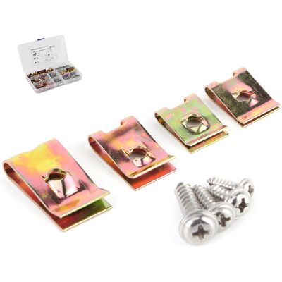 HEAT Rostfreie U-clips Und Muttern, Sortiment Für Kfz-innenausstattungsbefestigungen Mit Edelstahlschrauben HEAT Rostfreie U-clips Und Muttern, Sortiment Für Kfz-innenausstattungsbefestigungen Mit Edelstahlschrauben