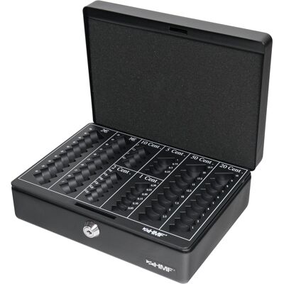 Hmf - 208-02 Geldkassette Euro-münzzählbrett, 25 X 18 X 9 Cm, Schwarz Hmf - 208-02 Geldkassette Euro-münzzählbrett, 25 X 18 X 9 Cm, Schwarz