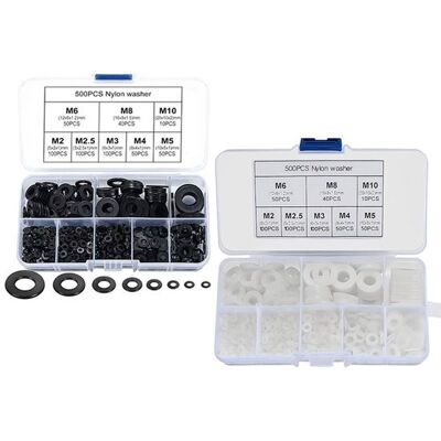 OEM 1000-teiliges Sortiment An Kunststoffscheiben (m2, M2,5, M3, M4, M5, M6, M8, M10), Nylon-unterlegscheiben, Schrauben Und Bolzen, Schwarz + Weiß OEM 1000-teiliges Sortiment An Kunststoffscheiben (m2, M2,5, M3, M4, M5, M6, M8, M10), Nylon-unterlegscheiben, Schrauben Und Bolzen, Schwarz + Weiß