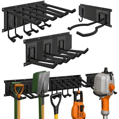 Relaxdays Wandhaken, 3 Schienen Mit 8 Haken, Garage, Keller, Werkstatt, Pulverbeschichtet, Stahl, Gerätehalter, Schwarz Relaxdays Wandhaken, 3 Schienen Mit 8 Haken, Garage, Keller, Werkstatt, Pulverbeschichtet, Stahl, Gerätehalter, Schwarz