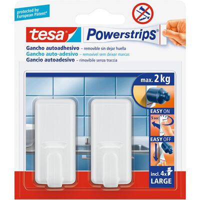 Tesa - Powerstrips Bis 2kg Classic Weiß 58010 Tesa - Powerstrips Bis 2kg Classic Weiß 58010