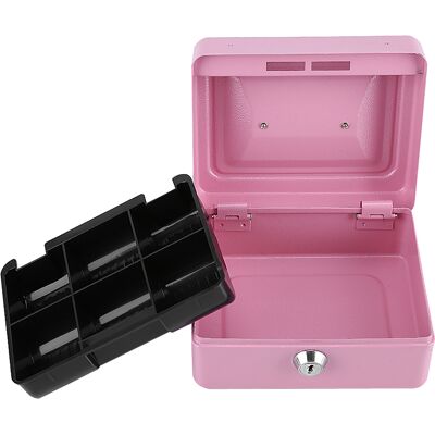 HEAT Miniatur-tresor Aus Rosafarbenem Stahl, Tragbar, Mit Vorhängeschloss, Sicherem Münz- Und Geldscheinfach, Für Den Heimgebrauch, 1 Stück HEAT Miniatur-tresor Aus Rosafarbenem Stahl, Tragbar, Mit Vorhängeschloss, Sicherem Münz- Und Geldscheinfach, Für Den Heimgebrauch, 1 Stück
