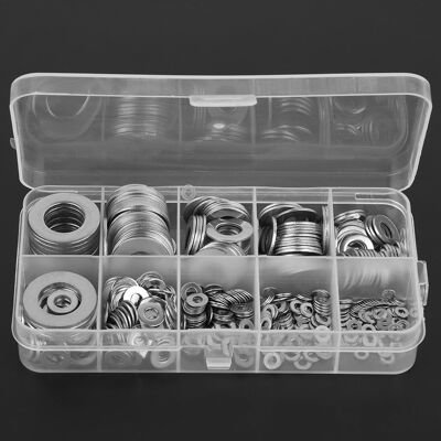 HEAT 580-teiliges Set Aus Unterlegscheiben Und Flachdichtungen Aus Edelstahl Für Schraubenmuttern Und Schrauben M2, M2,5, M3, M4, M5, M6, M8, M10 Und M12 HEAT 580-teiliges Set Aus Unterlegscheiben Und Flachdichtungen Aus Edelstahl Für Schraubenmuttern Und Schrauben M2, M2,5, M3, M4, M5, M6, M8, M10 Und M12
