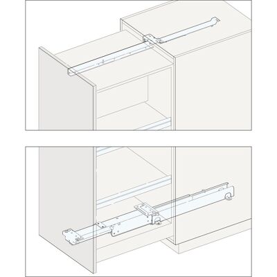 Forte Schrankauszug Länge 980 Mm, Tiefe 985 Mm, Kb Lichtgrau Ral 7035 - Hawa Forte Schrankauszug Länge 980 Mm, Tiefe 985 Mm, Kb Lichtgrau Ral 7035 - Hawa