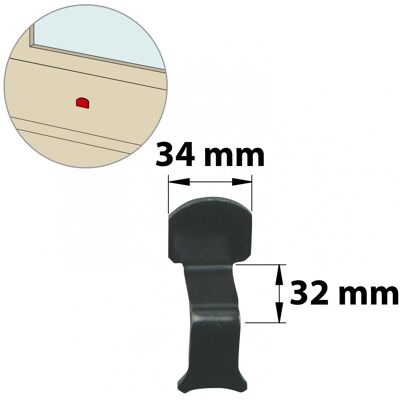 Schließanschlag Aus Vorlackiertem Stahl, H.70 X B.30 X T.40 Mm Afbat Schließanschlag Aus Vorlackiertem Stahl, H.70 X B.30 X T.40 Mm Afbat