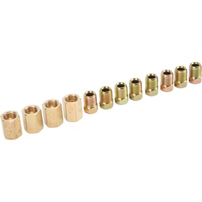 HEAT 12-teiliges Bremsleitungs-anschlussset, 3/8-zoll-24-gewinde, 4 Verschraubungen, 8 Muttern, Universelles Messing Für 3/16-zoll-rohre HEAT 12-teiliges Bremsleitungs-anschlussset, 3/8-zoll-24-gewinde, 4 Verschraubungen, 8 Muttern, Universelles Messing Für 3/16-zoll-rohre