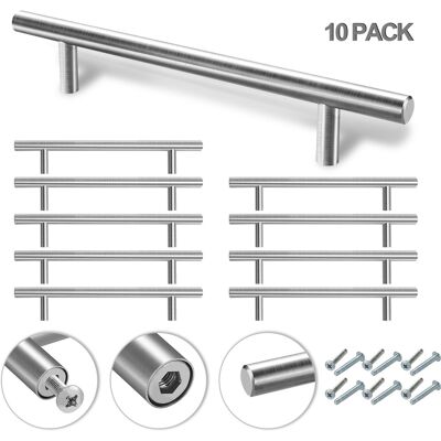 HENGDA Swanew 10x Möbelgriff 128mm Schrankgriffe Edelstahl Gebürstet Schubladengriffe Küchenschrank Türgriffe Küche Stangengriff Bohrlochabstand 128mm Gesamtlänge 188mm Ø 10 Mm HENGDA Swanew 10x Möbelgriff 128mm Schrankgriffe Edelstahl Gebürstet Schubladengriffe Küchenschrank Türgriffe Küche Stangengriff Bohrlochabstand 128mm Gesamtlänge 188mm Ø 10 Mm