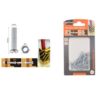 Trade Shop Traesio - Trade Shop - Set 26 Pz View Croce Tonda 3x25mm Mit Exagon Daid M3 90955 - Trade Shop Traesio - Trade Shop - Set 26 Pz View Croce Tonda 3x25mm Mit Exagon Daid M3 90955 -