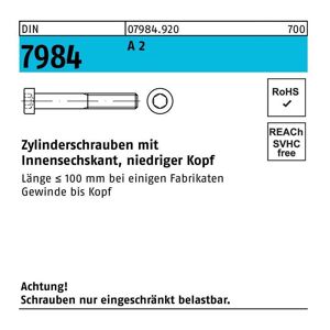 REYHER Zylinderschraube din 7984 m.Innensechskant m 5 x 40 a 2