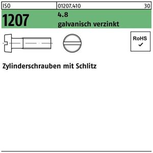 Zylinderschraube ISO 1207 m.Schlitz M 4 x 80 4.8 galvanisch verzinkt