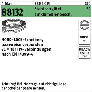 NORD-LOCK Unterlegscheibe r 88132 geklebt nl 20 sc Stahl vergütet zinklamellenbeschichtet