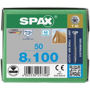 Spax - A2 Senkmultikopf T-Star Plus T40 Teilgewinde 4Cut 50 St 8x100