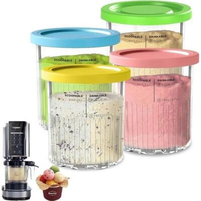 OEM Eisbehälter – Ninja – Nc500, Nc501, Nc501eu – 4 Stück – Versiegelte Deckel – Robustes Kunststoff OEM Eisbehälter – Ninja – Nc500, Nc501, Nc501eu – 4 Stück – Versiegelte Deckel – Robustes Kunststoff