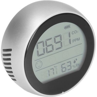 HEAT Co2-monitor P8 Infrarot-kohlendioxiddetektor Luftqualitäts-, Temperatur- Und Feuchtigkeitsmessgerät Für Labore, Silber HEAT Co2-monitor P8 Infrarot-kohlendioxiddetektor Luftqualitäts-, Temperatur- Und Feuchtigkeitsmessgerät Für Labore, Silber