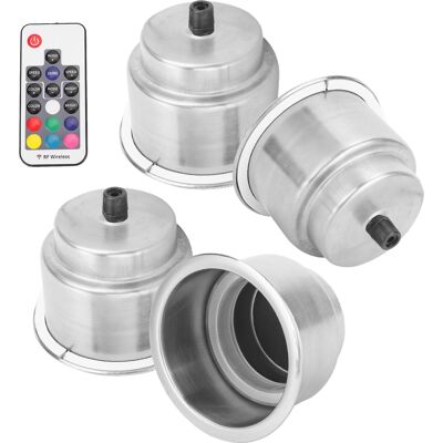 HEAT 4-teiliges Set 12v Rgb-led-getränkehalter Mit Fernbedienung Für Boot, Wohnmobil, Lkw HEAT 4-teiliges Set 12v Rgb-led-getränkehalter Mit Fernbedienung Für Boot, Wohnmobil, Lkw