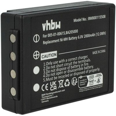 Vhbw - Akku Ersatz Für Hbc Ba225000, Ba225030, Ba226030 Für Industrie-funkfernsteuerung Fernbedienung (2000mah, 6v, Nimh) - Schwarz Vhbw - Akku Ersatz Für Hbc Ba225000, Ba225030, Ba226030 Für Industrie-funkfernsteuerung Fernbedienung (2000mah, 6v, Nimh) - Schwarz