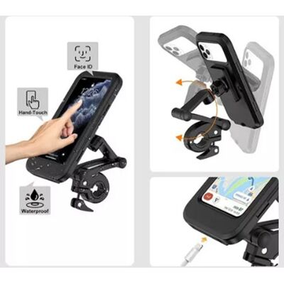 HEAT Wasserdichte Motorrad-handyhalterung, Hochsensibler Tpu-touchscreen, Um 360° Drehbare Lenkerhalterung, Gps-navigation, Robuste Befestigung HEAT Wasserdichte Motorrad-handyhalterung, Hochsensibler Tpu-touchscreen, Um 360° Drehbare Lenkerhalterung, Gps-navigation, Robuste Befestigung
