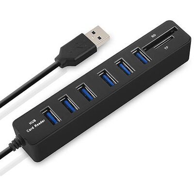 OEM Usb 2.0 Hub Mit Kartenleser – 6 Anschlüsse OEM Usb 2.0 Hub Mit Kartenleser – 6 Anschlüsse