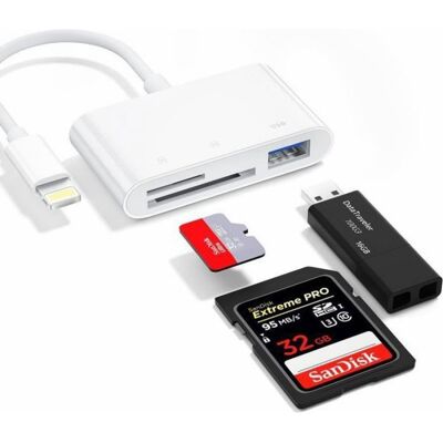 LBJFYHJN Rocketek 3-in-1 Sd-kartenleser – Usb Otg – Adapter Für Iphone/ipad – Anschluss Verschiedener Peripheriegeräte LBJFYHJN Rocketek 3-in-1 Sd-kartenleser – Usb Otg – Adapter Für Iphone/ipad – Anschluss Verschiedener Peripheriegeräte