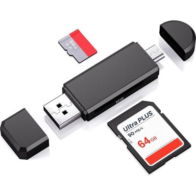 OEM Sd-kartenleser – Usb 2.0 Und Micro-usb – Kompatibel Mit Android Otg Und Computern – Schwarz – 1 Stück OEM Sd-kartenleser – Usb 2.0 Und Micro-usb – Kompatibel Mit Android Otg Und Computern – Schwarz – 1 Stück