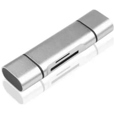 OEM 3-in-1-kartenleser – Otg Typ-c – Usb 3.0 – Micro-usb (2 Steckplätze) – Sd – Tf – Silber, Tragbar OEM 3-in-1-kartenleser – Otg Typ-c – Usb 3.0 – Micro-usb (2 Steckplätze) – Sd – Tf – Silber, Tragbar