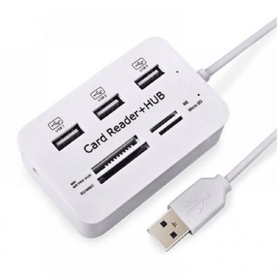 Trade Shop Traesio - Trade Shop - Kartenleser + Usb 2.0 Hub 3 Usb-ports Steckplatz Ms Sd Mmc Tf M2 Q-h02 - Trade Shop Traesio - Trade Shop - Kartenleser + Usb 2.0 Hub 3 Usb-ports Steckplatz Ms Sd Mmc Tf M2 Q-h02 -