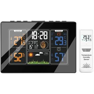 PT201C Digitale Wanduhr WiFi Wetterstation Innen/Außen Temperatur Luftfeuchtigkeit Mondphase Wettervorhersage -40℃ PT201C Digitale Wanduhr WiFi Wetterstation Innen/Außen Temperatur Luftfeuchtigkeit Mondphase Wettervorhersage -40℃