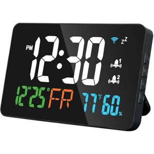 ALOVEZ Tuya WiFi-Tischuhr, Kalender, intelligentes Thermometer und Hygrometer mit digitaler LED-Anzeige, unterstützt automatische WIFI-Kalibrierung/4-stufig ALOVEZ Tuya WiFi-Tischuhr, Kalender, intelligentes Thermometer und Hygrometer mit digitaler LED-Anzeige, unterstützt automatische WIFI-Kalibrierung/4-stufig