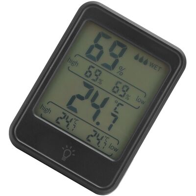 HEAT Mc41 Digitales Thermometer-hygrometer Mit Lcd-display Und Hintergrundbeleuchtung, Schwarz HEAT Mc41 Digitales Thermometer-hygrometer Mit Lcd-display Und Hintergrundbeleuchtung, Schwarz