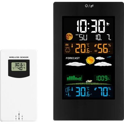 OEM Wetterstation Mit Außensensor, Digitalem Innen- Und Außenthermometer Mit Hygrometer, Drahtlose Wetterstation Mit Temperatur-, Feuchtigkeits- Und Wettervorhersageanzeige, Wecker Und Luftdruckanzeige OEM Wetterstation Mit Außensensor, Digitalem Innen- Und Außenthermometer Mit Hygrometer, Drahtlose Wetterstation Mit Temperatur-, Feuchtigkeits- Und Wettervorhersageanzeige, Wecker Und Luftdruckanzeige