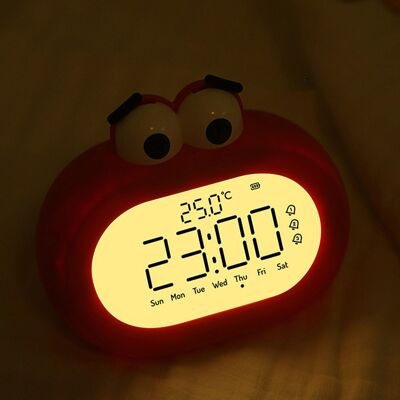 JUTE Wecker Mit Großem Mund Für Schüler, Intelligenter Countdown-timer, Digitale Elektronische Uhr, Kreativer Led-wecker Mit Cartoon-motiv, Rot JUTE Wecker Mit Großem Mund Für Schüler, Intelligenter Countdown-timer, Digitale Elektronische Uhr, Kreativer Led-wecker Mit Cartoon-motiv, Rot
