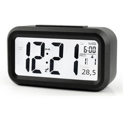 OEM Digitaler Lcd-wecker Mit Kalender Und Thermometer, Weckfunktion Mit Timer Und Warnung Bei Niedrigem Batteriestand OEM Digitaler Lcd-wecker Mit Kalender Und Thermometer, Weckfunktion Mit Timer Und Warnung Bei Niedrigem Batteriestand