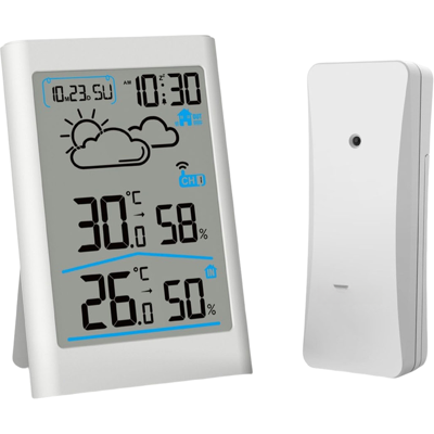 OEM Innen- Und Außenthermometer Für Zuhause, Drahtlose Wetterstation, Großes Lcd-display, Wettervorhersage, Elektronischer Wecker OEM Innen- Und Außenthermometer Für Zuhause, Drahtlose Wetterstation, Großes Lcd-display, Wettervorhersage, Elektronischer Wecker