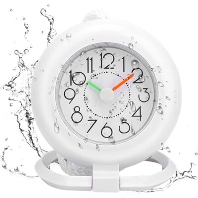 ENSOLEILLE Badezimmeruhr, Kleine Badezimmeruhr, Wasserdichter Duschtimer, Digitaler Wecker, Wanduhr Für Bad Und Küche (weiß) ENSOLEILLE Badezimmeruhr, Kleine Badezimmeruhr, Wasserdichter Duschtimer, Digitaler Wecker, Wanduhr Für Bad Und Küche (weiß)