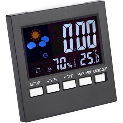 OEM Thermometer, Hygrometer, Uhr, Wecker, Schlummerfunktion, Digitaler Und Farbiger Kalender Sowie Wettervorhersage. OEM Thermometer, Hygrometer, Uhr, Wecker, Schlummerfunktion, Digitaler Und Farbiger Kalender Sowie Wettervorhersage.