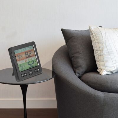 JUTE Ts-6211 Innenthermometer Und Hygrometer, Großes Display, Wand- Oder Standmontage, Wecker, Hochpräzises Digitales Elektronisches Thermometer, Schwarz JUTE Ts-6211 Innenthermometer Und Hygrometer, Großes Display, Wand- Oder Standmontage, Wecker, Hochpräzises Digitales Elektronisches Thermometer, Schwarz