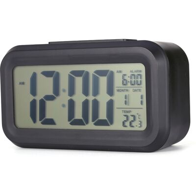 HEAT Digitaler Wecker Mit Led-hintergrundbeleuchtung, Schlummerfunktion, Temperaturanzeige Und Kalender Für Büro Und Ortszeit. HEAT Digitaler Wecker Mit Led-hintergrundbeleuchtung, Schlummerfunktion, Temperaturanzeige Und Kalender Für Büro Und Ortszeit.