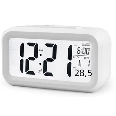 OEM Digitaler Lcd-wecker Mit Kalender Und Thermometer, Weckfunktion Mit Timer Und Warnung Bei Niedrigem Batteriestand OEM Digitaler Lcd-wecker Mit Kalender Und Thermometer, Weckfunktion Mit Timer Und Warnung Bei Niedrigem Batteriestand