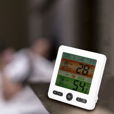 JUTE Ts-6211 Innenthermometer Und Hygrometer, Großes Display, Wand- Oder Standmontage, Wecker, Hochpräzises Digitales Elektronisches Thermometer, Weiß JUTE Ts-6211 Innenthermometer Und Hygrometer, Großes Display, Wand- Oder Standmontage, Wecker, Hochpräzises Digitales Elektronisches Thermometer, Weiß